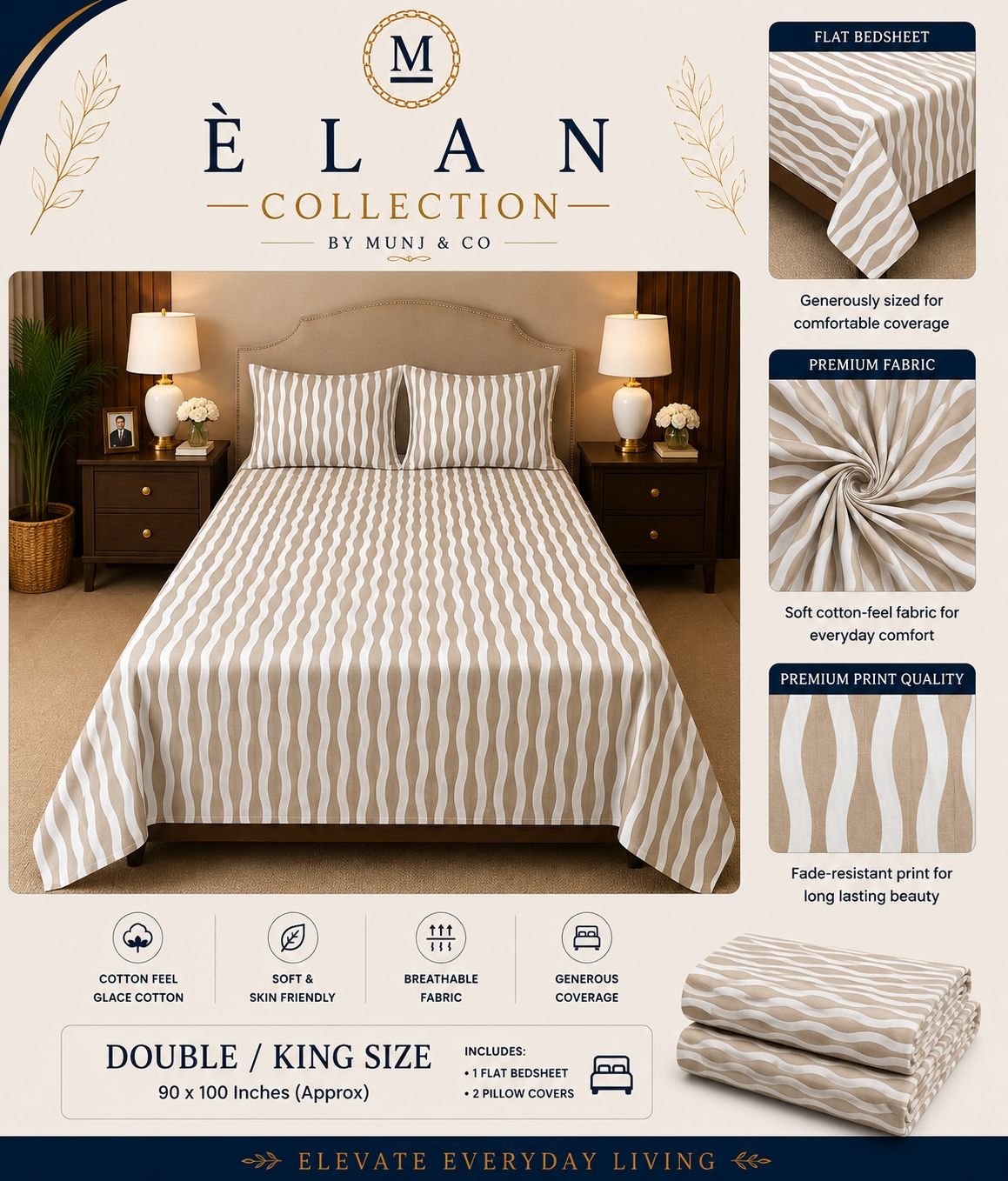 Dune Wave Elan Double bedsheet