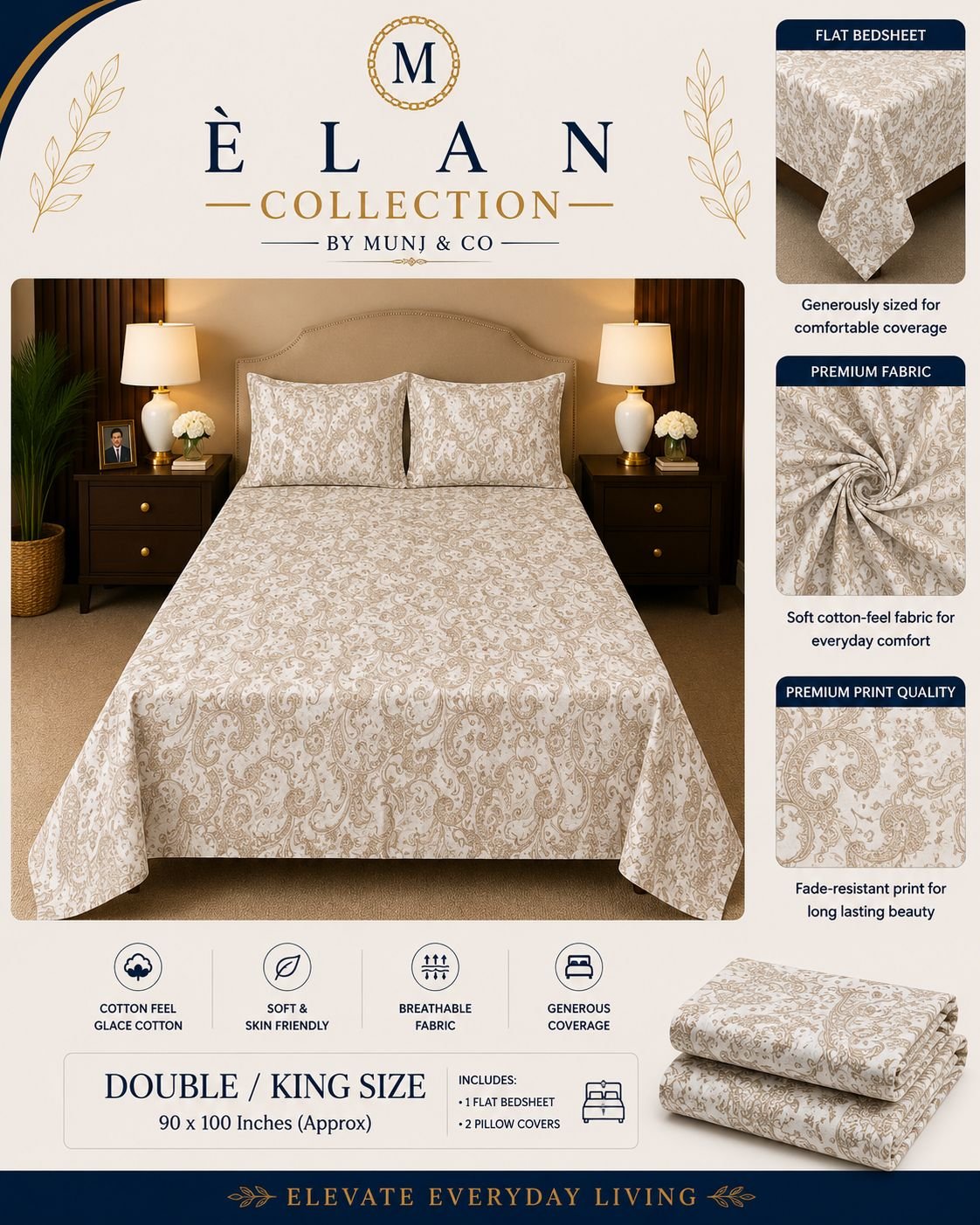 Classic Paisley Elan Double bedsheet
