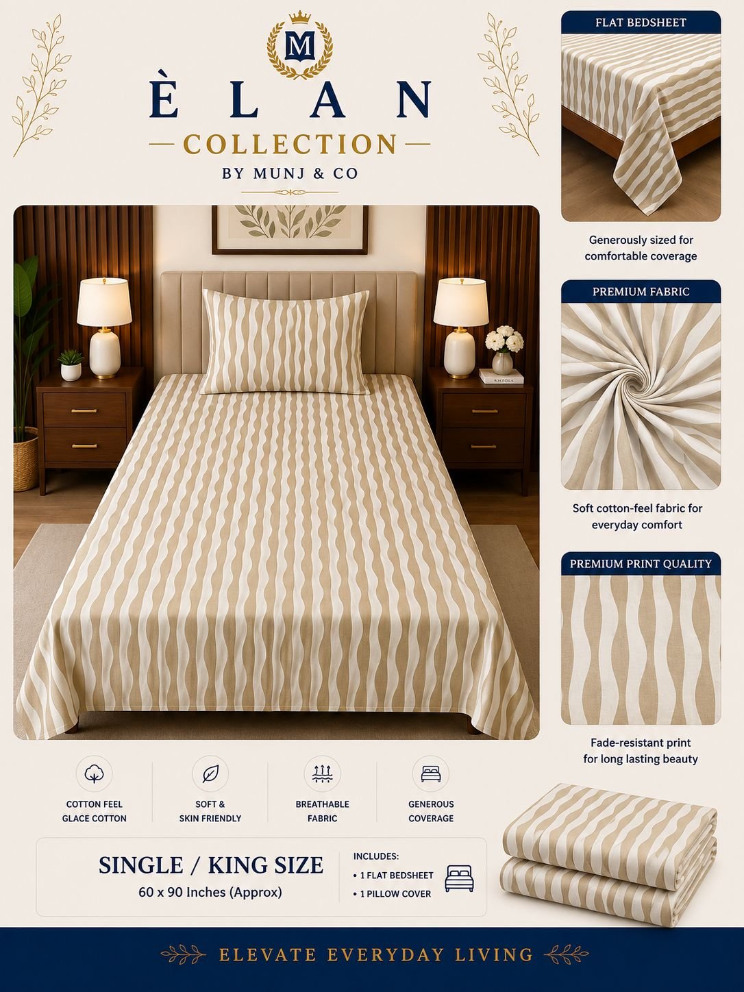 Dune Wave Elan Single bedsheet