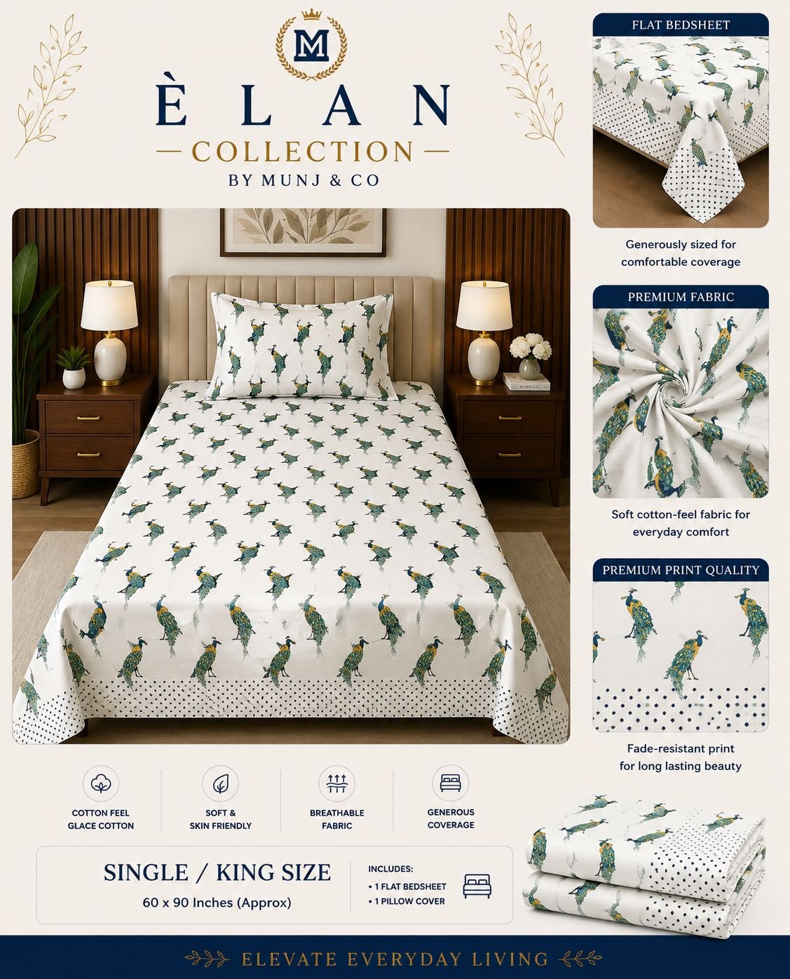 Regal Peacock Elan Single bedsheet