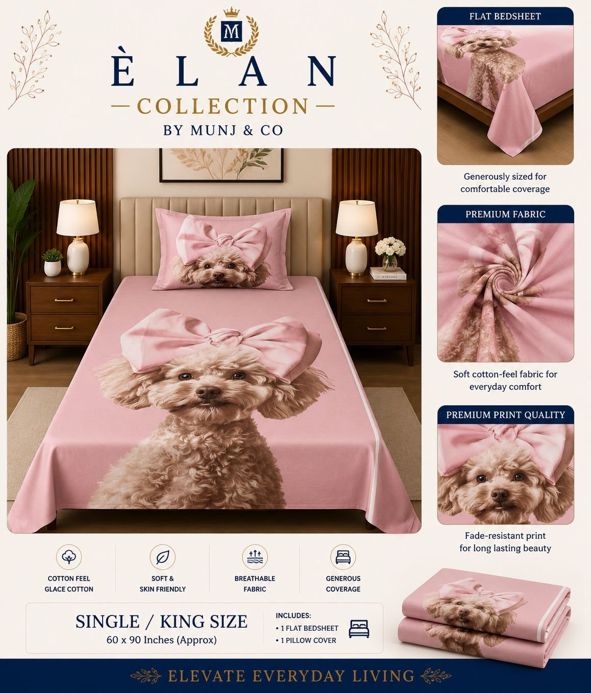 Bow Puppy Elan Single bedsheet